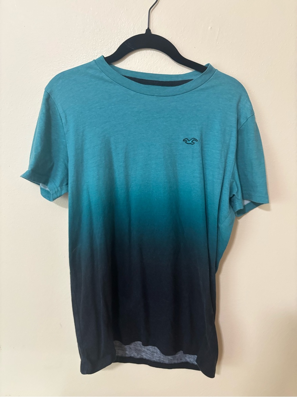 Hollister Men's Ombre Teal Crew Tee
